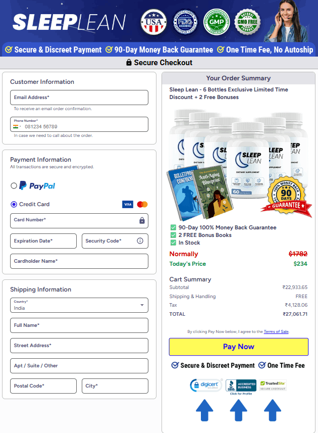 Sleep Lean-order-page